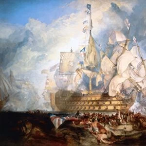 Trafalgar : painting by James Mallord William Turner (1775-1851). Oil on canvas