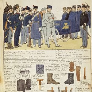 Uniform variations of Kingdom of Italy, color plate by Quinto Cenni, 1905