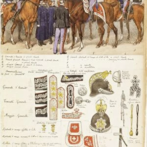 Uniforms of General Staff of Kingdom of Italy, color plate by Quinto Cenni, 1904