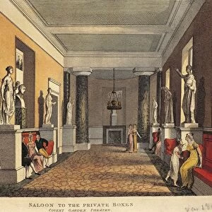 United Kingdom, England, The foyer at Covent Garden in London, engraving, 1809