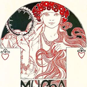 USA / Czechoslovakia: Art Nouveau poster for the Brooklyn Museum Alphonse Mucha Exhibition, New York, 1921