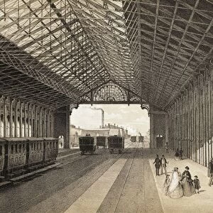 Vienna, Central Station, engraving
