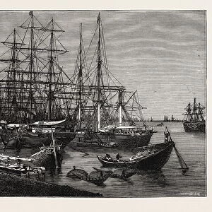 View of the Port of Calcutta, India