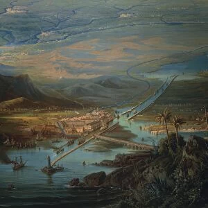 View of Suez Canal, by Albert Rieger, Oil on canvas