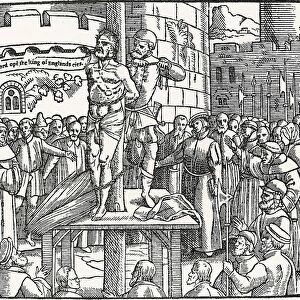 William Tyndale, being burnt at the stake in Belgium, cries Lord, open the