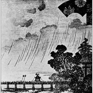 Antique Japanese Illustration: Kyoto by Hokusui