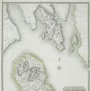 Antique map of Buteshire county in Scotland