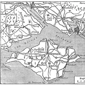 Antique map of Isle of Wight