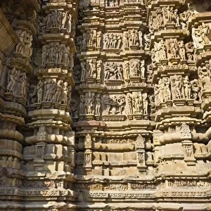 Artistic sculptures of Kandariya Mahadeva Temple, Khajuraho, Chhatarpur District, Madhya Pradesh, India