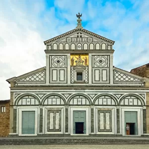 Basilica of San Miniato al Monte facade, Florence, Tuscany