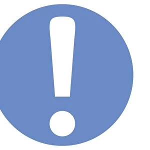 Digital illustration of exclamation mark inside blue circle
