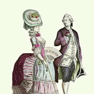 Fashion of a French couple late 18th Century, Period costume