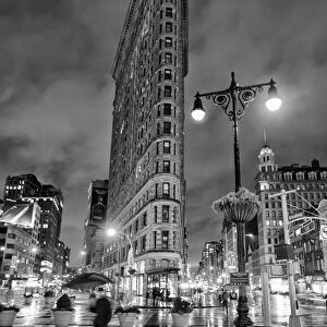 Flatiron Buiding - Manhattan at Night and in the Rain