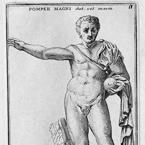 Gaeus Pompeius Magnus, Pompey, 29 September 106 BC 28 September 48 BC was a Roman politician and general, known as an opponent of Gaius Iulius Caesar, historical Rome, Italy, digital reproduction of an 18th century original, original date not known