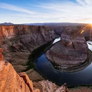 Horseshoe bend on the Colorado river at sunset