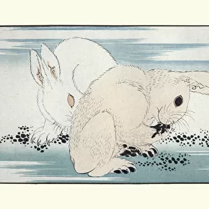 Japanesse Art, Hares by Hokusai