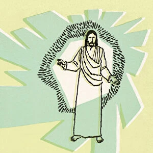 Jesus With Green Background