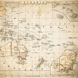 Oceania map of 1869