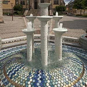 Porcelain fountain, Selb, Upper Franconia, Bavaria, Germany