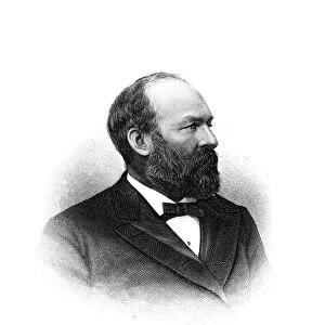 Portrait of James Abram Garfield, 20th president of the United States, serving from March 4, 1881, until his death