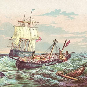 USS Constitution vs HMS Guerriere During the War of 1812 - 19th Century