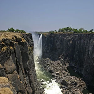 Victoria Falls, view from Zimbabwe, Zambezi River, Zambia, Zimbabwe, Africa