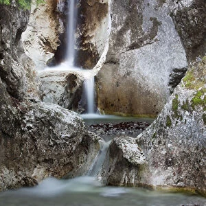 Waterfall in Heckenbachklamm gorge, near Kochel, Bavaria, Germany