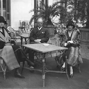 The Cairo Season : On the terrace at the Shepheard Hotel, left to right; Miss Rhoda