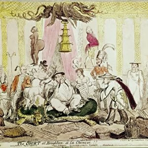 The Court at Brighton a La Chinese - 1816 by George Cruikshank (1792-1878) British