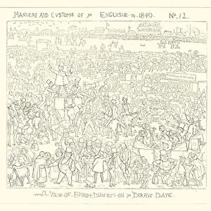 1849, A View of Epsom Downs on the Derby Day (engraving)