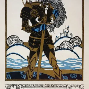 Colour Lithograph Print of Strength from Everyman, 1925 Colour Lithograph Print of Strength from Everyman, 1925