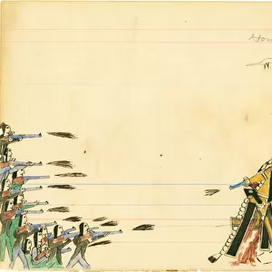 26. "Howling Wolf";25. [blank page], 1874-75 (pen, ink & w / c on ledger paper)