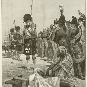 The 42nd Highlanders guarding the French prisoners (engraving)