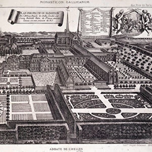 Abbaye de Chelles (Seine et Marne): Perspective plan or elevation of the Abbey Royale de
