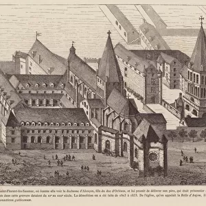 Abbey of Saint-Florent de Saumur, France (engraving)