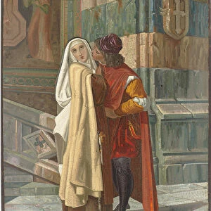 Abelard and Heloise, 2nd half of the 19th century (Roman micromosaic panel within metal