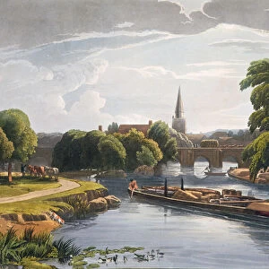 Abingdon Bridge and Church, engraved by Robert Havell the Younger (1793-1878