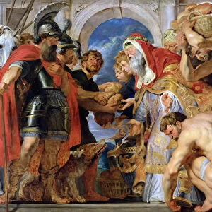Abraham and Melchizedek, 1615-18 (oil on panel)