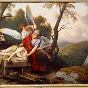 Abraham sacrificing his son Isaac Painting by Laurent de La Hyre (1606-1656) 1650 Reims