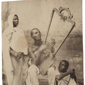 Three Abyssinians in traditional dress, c. 1880-90 (b / w photo)