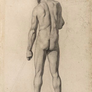 Academic nude, seen from the back, 1862 (charcoal and black chalk