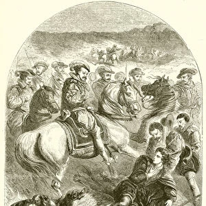 Accident to Robert Carr, the Kings Favourite (engraving)