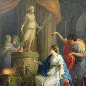 Accontius and Cydippe before the altar of Diana (oil on canvas)