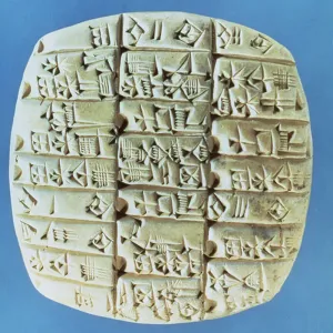 Accounts Table with cuneiform script, c. 2400 BC (terracotta)