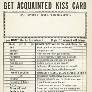 Get acquainted kiss card (litho)