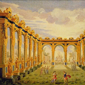 Act III, scene V: Courtyard of the Elysian Fields (oil on canvas)
