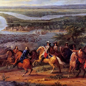 The Actions of the Great Conde, passage of the Rhine, 1672 Representation of Louis II