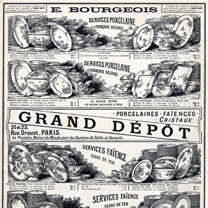 Advertising of 1889 for "La Ceramic Moderne By Le Grand Depot De Porcelaines