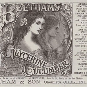 Advertisement, Beethams Glycerine and Cucumber (engraving)