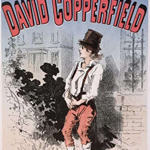 Advertisement for David Copperfield by Charles Dickens, 1884 (colour litho)